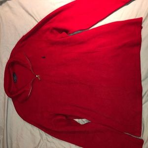 Polo Quarter Zip Pullover XL Red